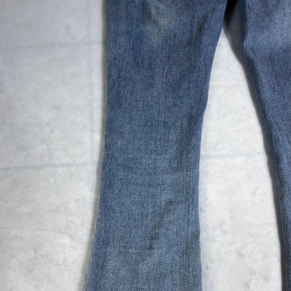Crest Premium Womens Flared Bootcut Jeans Blue Denim Stretch Whisker 5-Pocket 1 - Picture 7 of 16